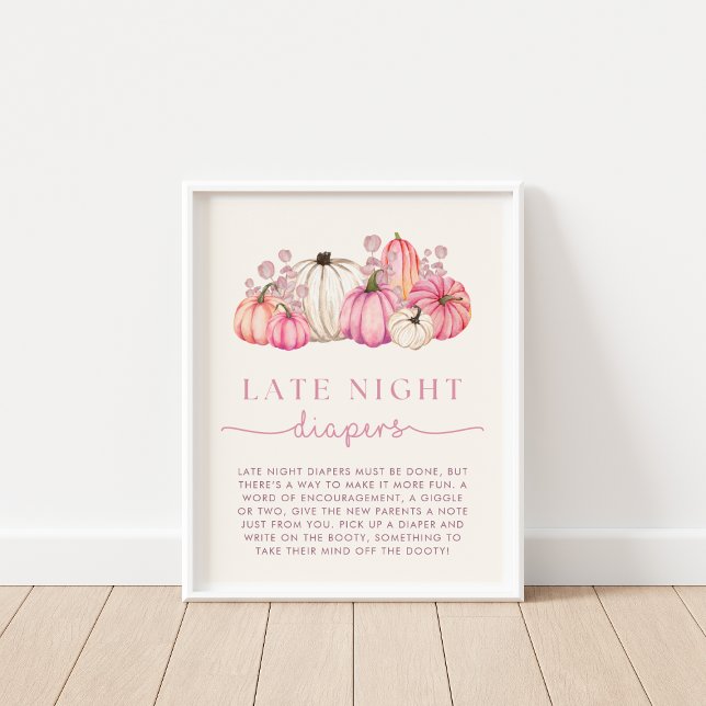 Póster Rótulo de calabaza Baby Shower de pañales nocturno (Subido por el creador)