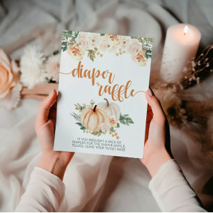 Póster Rótulo de calabaza Baby Shower Diaper Raffle