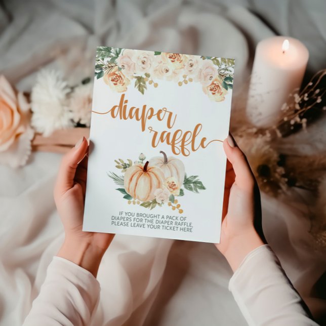 Póster Rótulo de calabaza Baby Shower Diaper Raffle (Subido por el creador)