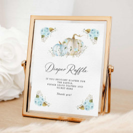 Póster Rótulo de calabaza Baby Shower Diaper Raffle