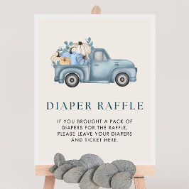 Póster Rótulo de calabaza Baby Shower Diaper Raffle
