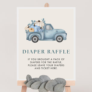 Póster Rótulo de calabaza Baby Shower Diaper Raffle