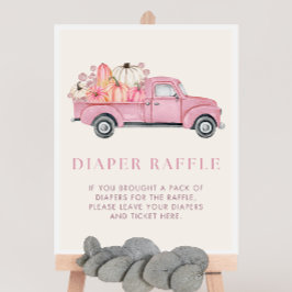 Póster Rótulo de calabaza Baby Shower Diaper Raffle