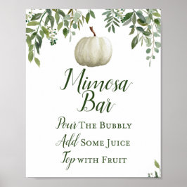 Póster Rótulo de calabaza verde, Rótulo de ducha de novia