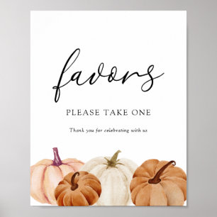 Póster Rótulo de calabazas favorece