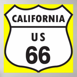 Póster Rótulo de California los E.E.U.U. 66