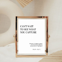 Póster Rótulo de cámara desechable Boda moderno minimalis