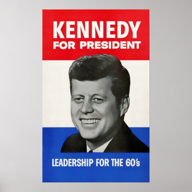 Póster Rótulo DE CAMPAÑA VINTAGE KENNEDY (Frente)