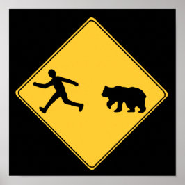 Póster Rótulo de carretera - Oso