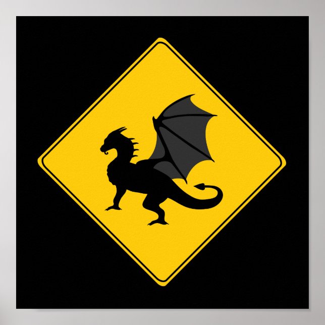 Póster Rótulo de carretera - Poster Dragon (Frente)
