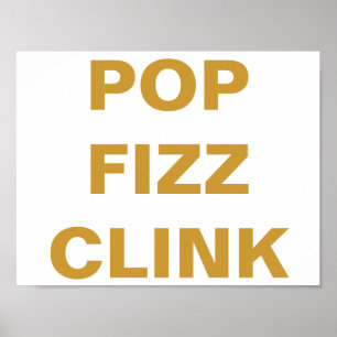 Póster RÓTULO de carrito de barras de Fiesta POP FIZZ CLI