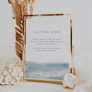 Póster Rótulo de casamiento personalizado de acuarela cos