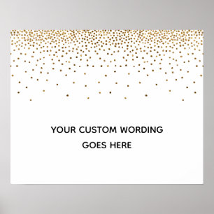 Póster Rótulo de casamiento personalizado Gold Confetti