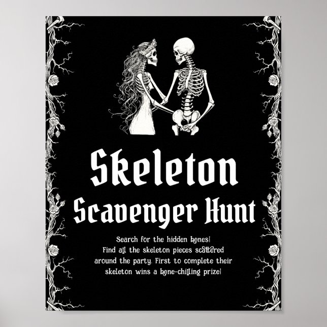 Póster Rótulo de caza de scavenger de Halloween gótico (Frente)