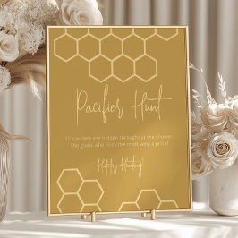 Póster Rótulo de caza del pacificador Baby Shower beige d