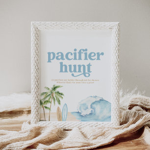 Póster Rótulo de caza del pacificador Baby Shower de Beac