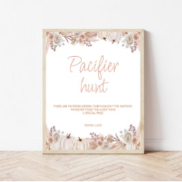 Póster Rótulo de caza del pacificador Boho Pumpkin Baby S