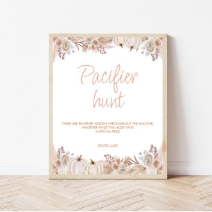 Póster Rótulo de caza del pacificador Boho Pumpkin Baby S
