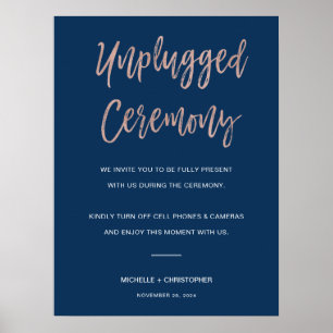 Póster Rótulo de ceremonia de Boda sin conexión naval y R