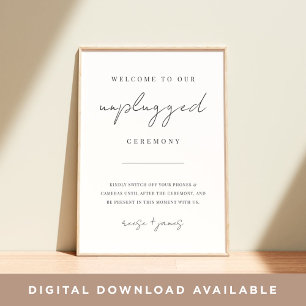 Póster Rótulo de ceremonia de escritura mínima moderna si