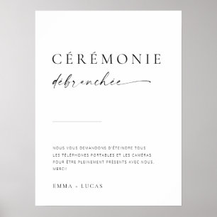 Póster Rótulo de ceremonia de escritura moderna sin conex