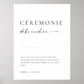 Póster Rótulo de ceremonia de escritura moderna sin conex