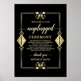 Póster Rótulo de ceremonias Bodas desenchufadas de Gold A