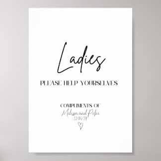Póster Rótulo de cesta de baño Boda moderno para mujeres