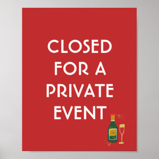 Póster Rótulo de cierre de eventos privados, Poster de ev