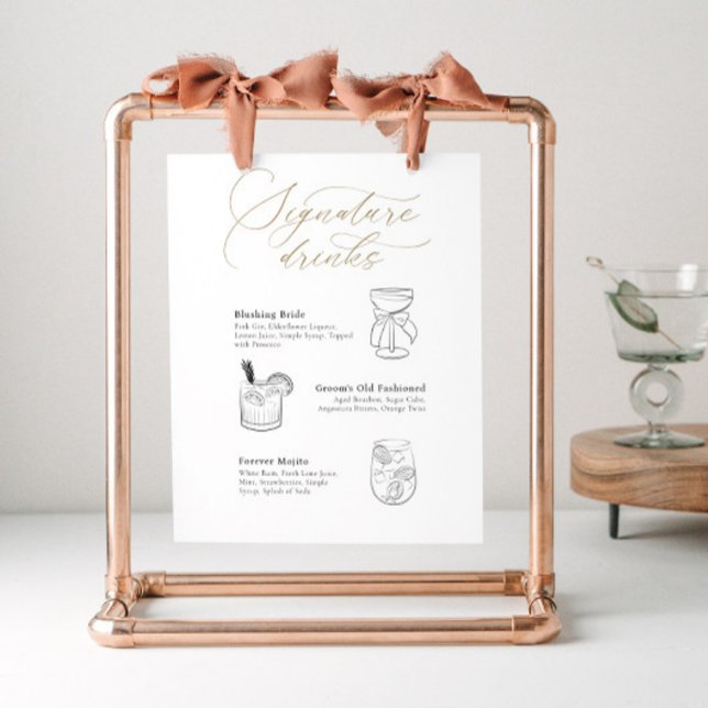 Póster Rótulo de cócteles con Ilustraciones de bebidas (Subido por el creador)