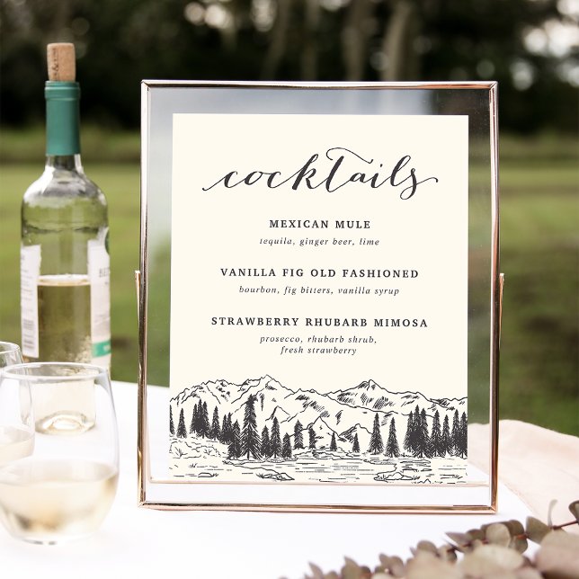 Póster Rótulo de cócteles especiales de Boda de Mountain  (Subido por el creador)