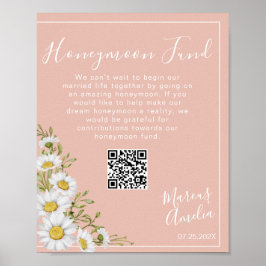 Póster Rótulo de código QR de Daisies Honeymoon Fund