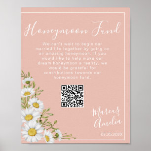 Póster Rótulo de código QR de Daisies Honeymoon Fund