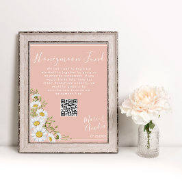 Póster Rótulo de código QR de Daisies Honeymoon Fund