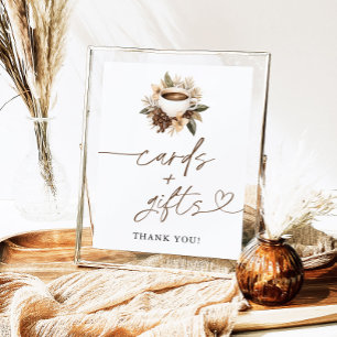 Póster Rótulo de Coffee Bridal Shower Cards & Gifts