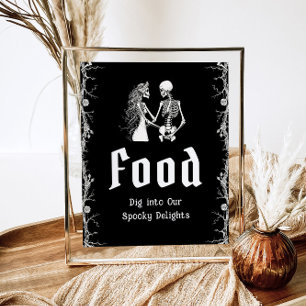 Póster Rótulo de comida Black Gothic Halloween Spooky Ske