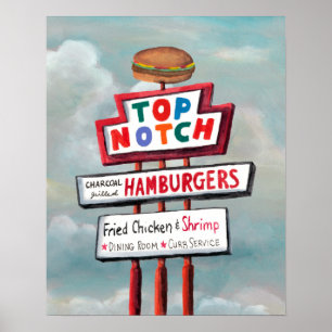 Póster Rótulo de comida rápida
