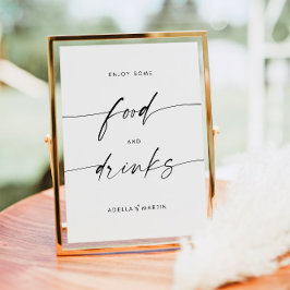 Póster Rótulo de comida y bebida boda Minimalista