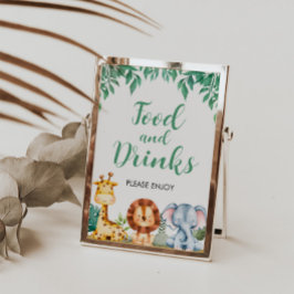 Póster Rótulo de comida y bebida de animales salvajes ONE