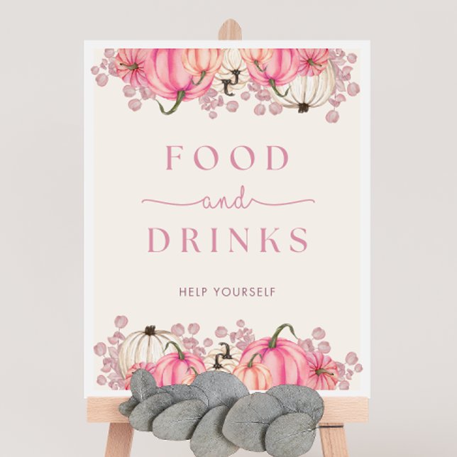 Póster Rótulo de comida y bebida de Baby Shower de calaba (Subido por el creador)