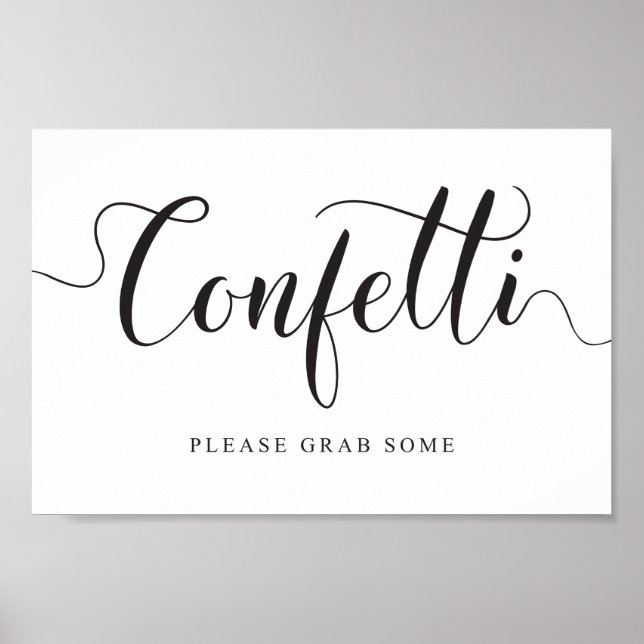Póster Rótulo de Confetti para Bodas. Por favor, tome alg (Frente)