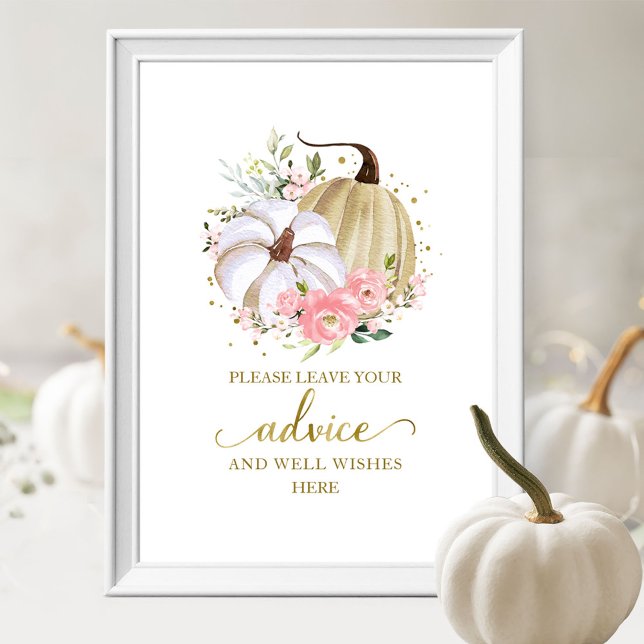 Póster Rótulo de consejo de ducha de novia con calabaza f (Subido por el creador)