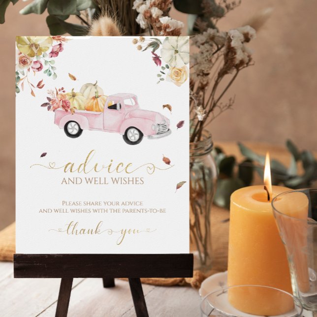 Póster Rótulo de consejos y deseos de Baby Shower para ca (Subido por el creador)