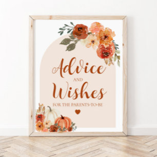 Póster Rótulo de consejos y deseos para Baby Shower de ca