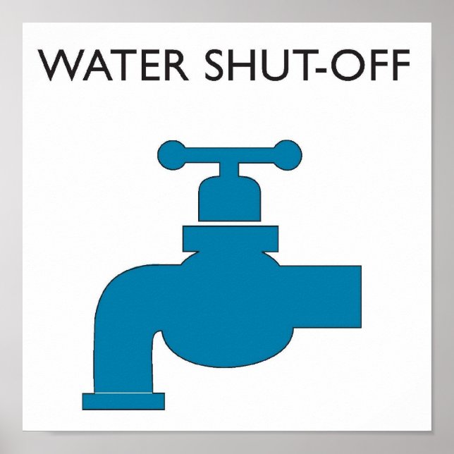 Póster Rótulo de corte de agua (Frente)