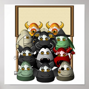 Póster Rótulo de Creepies Candy Corn