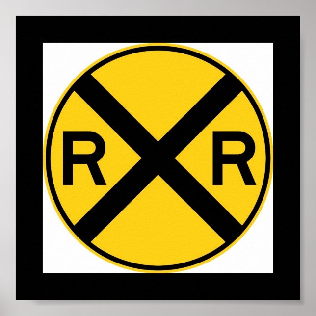 Póster Rótulo de cruce ferroviario (Frente)