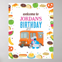 Póster Rótulo de cumpleaños de Barrio Sésamo Foodie Truck