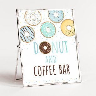 Póster Rótulo de cumpleaños de Blue Donut & Coffee Bar