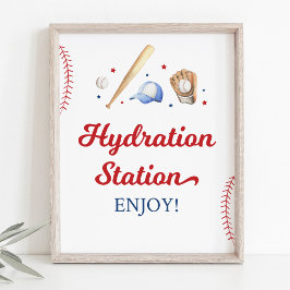 Póster Rótulo de cumpleaños de la estación de hidratación